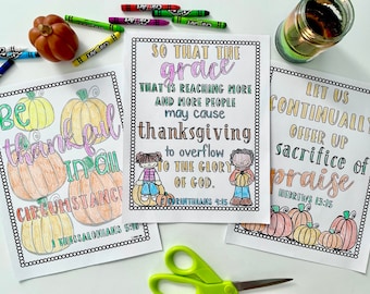 Bible Verse Coloring Sheets about Thanksgiving for Sunday School