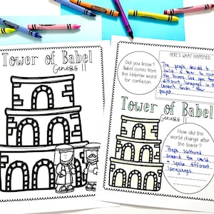 Tower of Babel Interactive Bible Lesson + Printable Activity Sheets || Print and Go Bible Lesson for Elementary Students