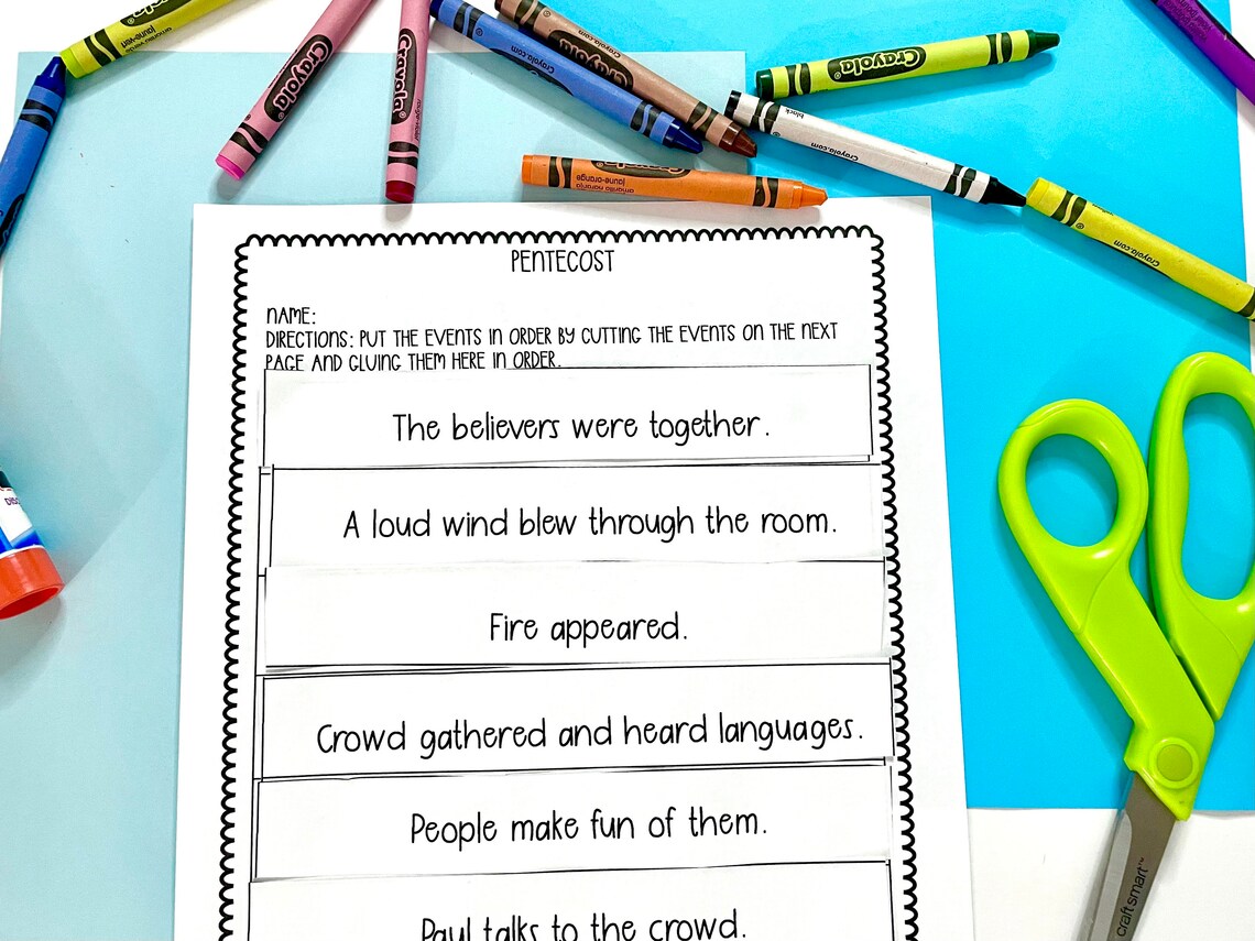 Pentecost Printable Activity Sheets + Craft for Sunday School or Bible ...
