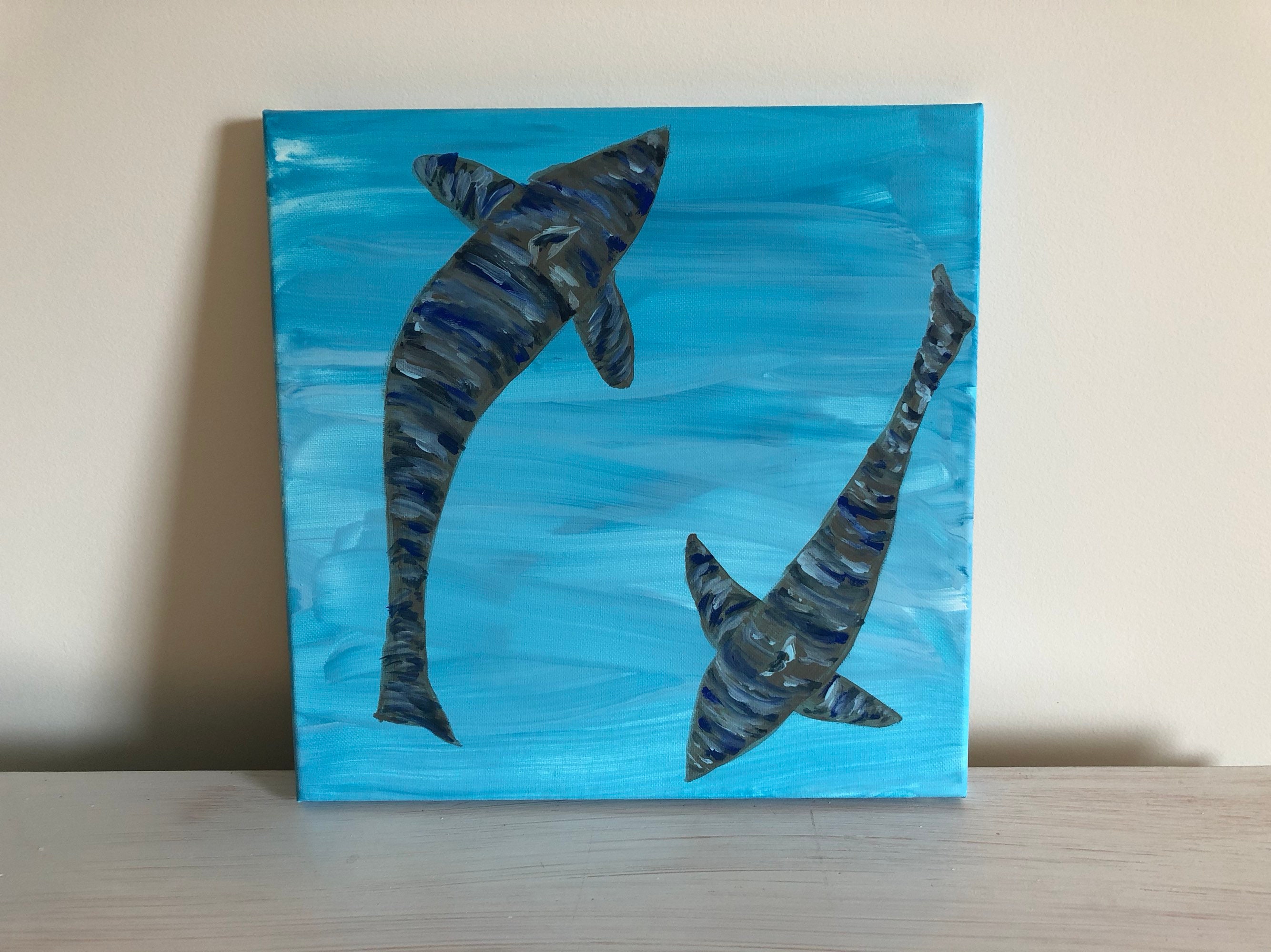 Double Trouble: Original 12x12in Acrylic Painting of Two - Etsy