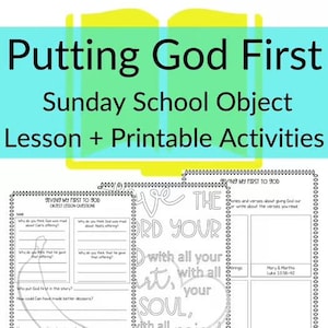 Object Lesson for Putting God First | Lesson directions + printable activities || Print and Go Bible Lesson for Elementary Students