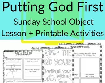 Object Lesson for Putting God First | Lesson directions + printable activities || Print and Go Bible Lesson for Elementary Students