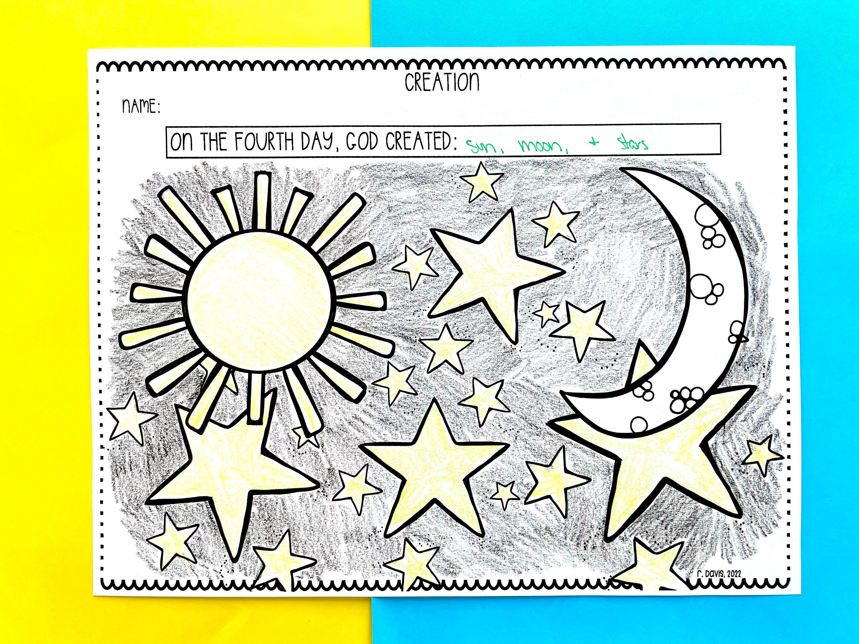Creation Coloring Sheets for Sunday School or Homeschool, Bible Class ...