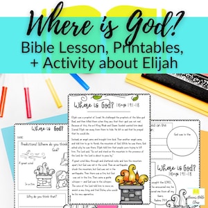 Elijah Finds God on Mount Horeb Bible Lesson with Printables + Craft for Sunday School or Bible Class Lesson for Elementary