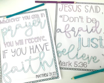 Bible Verse Coloring Sheets about Faith | Coloring sheets for Sunday School