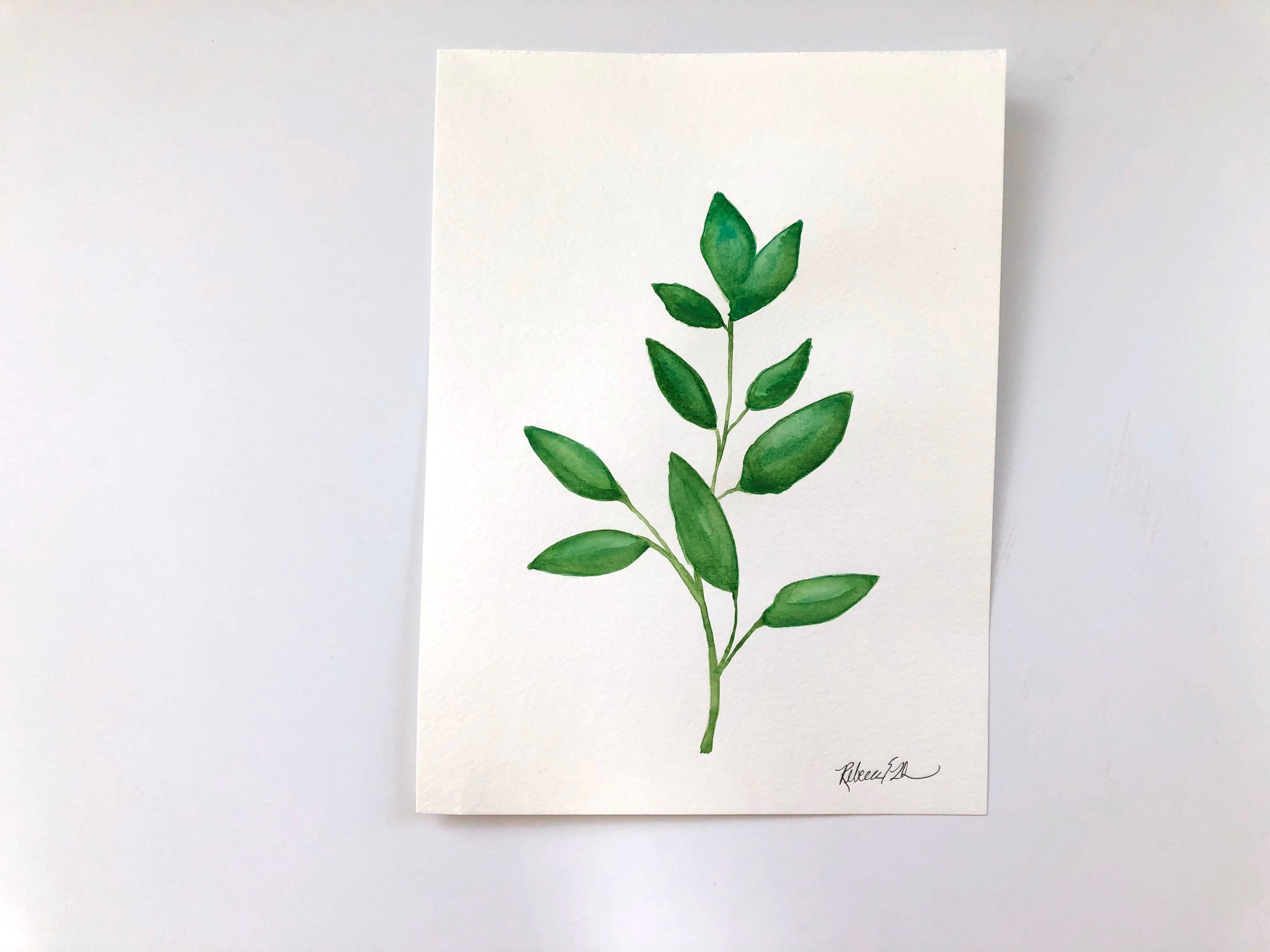 Botanical Leaf Watercolors No. 2 8x10in Print of Original - Etsy