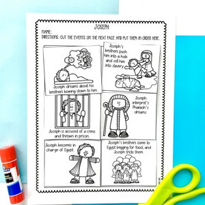 Joseph Printable Activity Sheets Craft for Sunday School or Bible Class Print and Go Bible Lesson for Elementary Students image 4