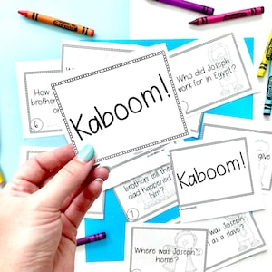 Kaboom! Bible Trivia Game for the Story of Joseph + Coat of Many Colors || Homeschool or Sunday School Bible Game