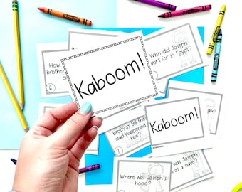 Kaboom! Bible Trivia Game for the Story of Joseph + Coat of Many Colors || Homeschool or Sunday School Bible Game