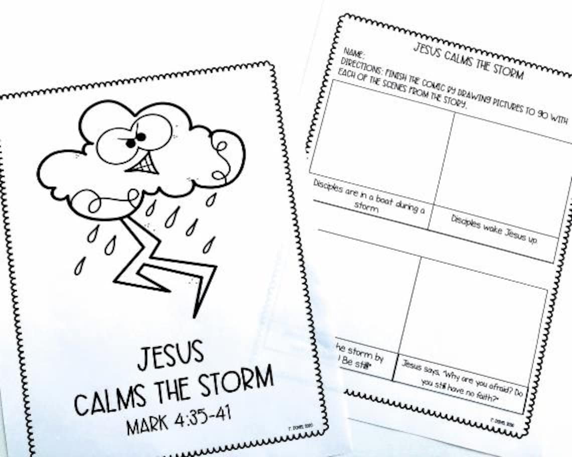 Jesus Calms the Storm Printable Activities for Sunday School (print ...