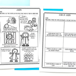 Joseph Printable Activity Sheets Craft for Sunday School or Bible Class Print and Go Bible Lesson for Elementary Students image 3