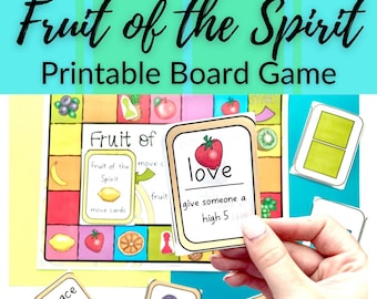 Fruit of the Spirit Printable Board Game for Sunday School or Homeschool, Bible Class, or Homeschool Co-Op  Print + Go!