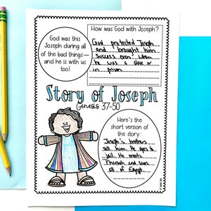 Joseph Printable Activity Sheets Craft for Sunday School or Bible Class Print and Go Bible Lesson for Elementary Students image 2