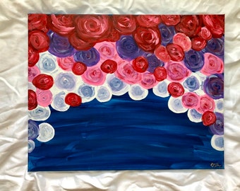 Roses: Original 16x20 acrylic fine art painting. Fine art floral painting.