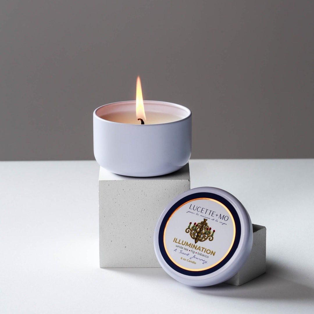 tobacco and fig candle MAKERS OF WAX GOODS + SCENTED 27.2 OZ 771 GR featuring a unique coconut wax blend and natural wick White Tea, Fig & Tobacco
