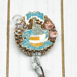 Carrete de insignia de elefante, soporte de insignia retráctil, carrete de insignia lindo, enfermera de Peds, enfermera de icu, escuela de enfermería, etiqueta de identificación de estetoscopio, enfermera estudiante