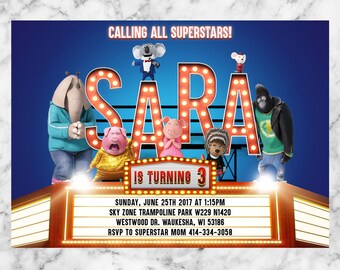 Sing movie invite | Etsy