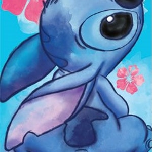 Stitch Floral Cotton Bath and Beach Towel Blue 58x28