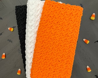 Crochet 100% coton Débarbouillettes / Torchons, Décoration intérieure, Ensemble spa, Cadeau de pendaison de crémaillère, Halloween Fun