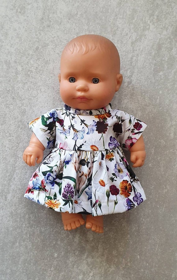 Blue Floral Dress, Toddler Doll 8in Blue Floral Dress, Toddler Doll 8in