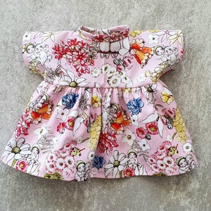Poppenjurk, Miniland-poppenkleertjes 32 cm, kleding voor poppen, poppenjurk, handgemaakte poppenkleertjes 32 cm, May Gibbs-pop, Miniland-poppenjurk 38 cm