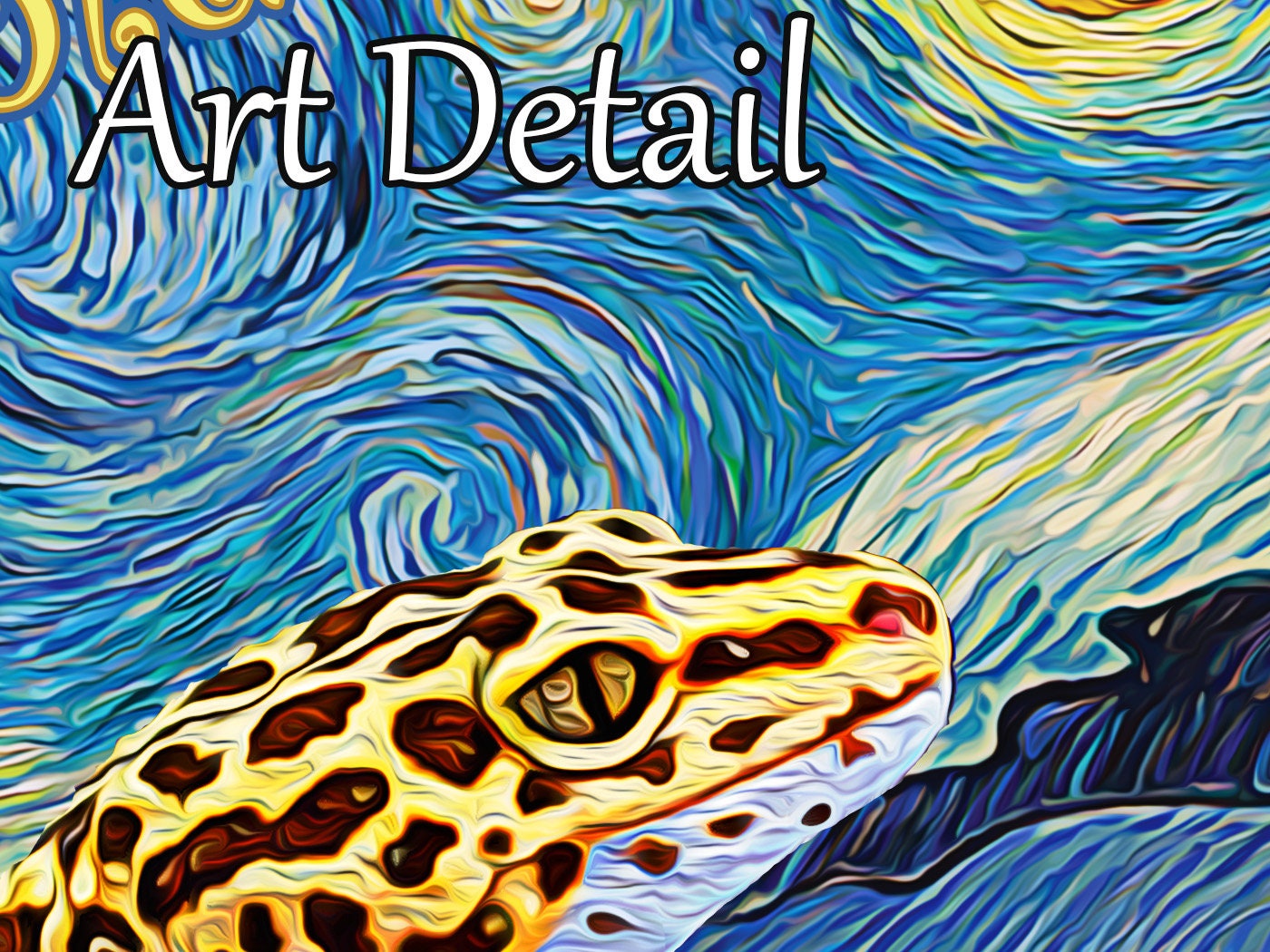 Leopard Gecko Starry Night Van Gogh Print Leopard Gecko Art - Etsy