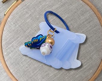 Butterfly Thread Keep Ring: Sewing Project Organizer with Beads