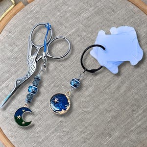 Needlework Accessory Set ~ Thread Ring; Scissor Fob; Embroidery Floss Keep; Needlework Thread Organizing Ring