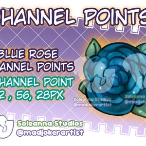 Blue Rose Channel Points for Twitch | Twitch Channel Point Icon | Twitch Emotes | Stream Emotes | Cute | Channel Points Redeem