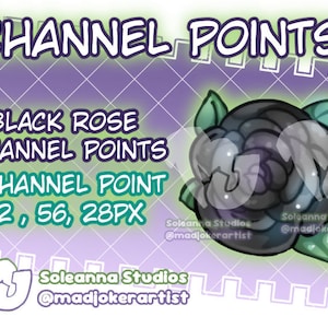 BLACK Rose Channel Points for Twitch | Twitch Channel Point Icon | Twitch Emotes | Stream Emotes | Cute | Channel Points Redeem