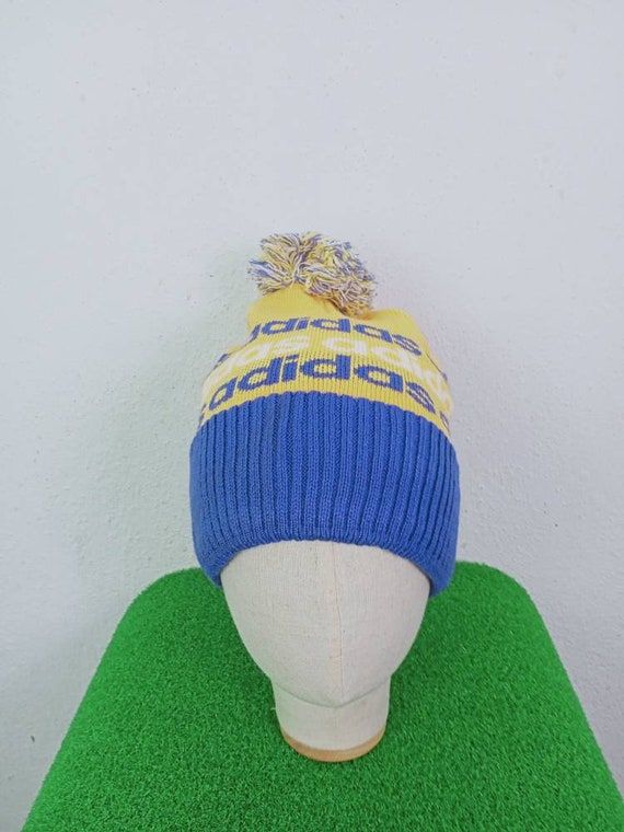 90s Adidas Logo Pom Pom Beanie - ニットキャップ/ビーニー