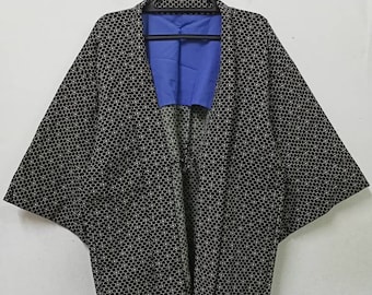 Kimono japonés vintage de algodón, haori, cárdigan kimono, kimono tradicional, moda japonesa, talla M