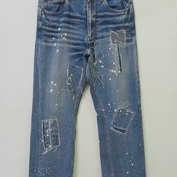Splatter Paint Jeans Etsy