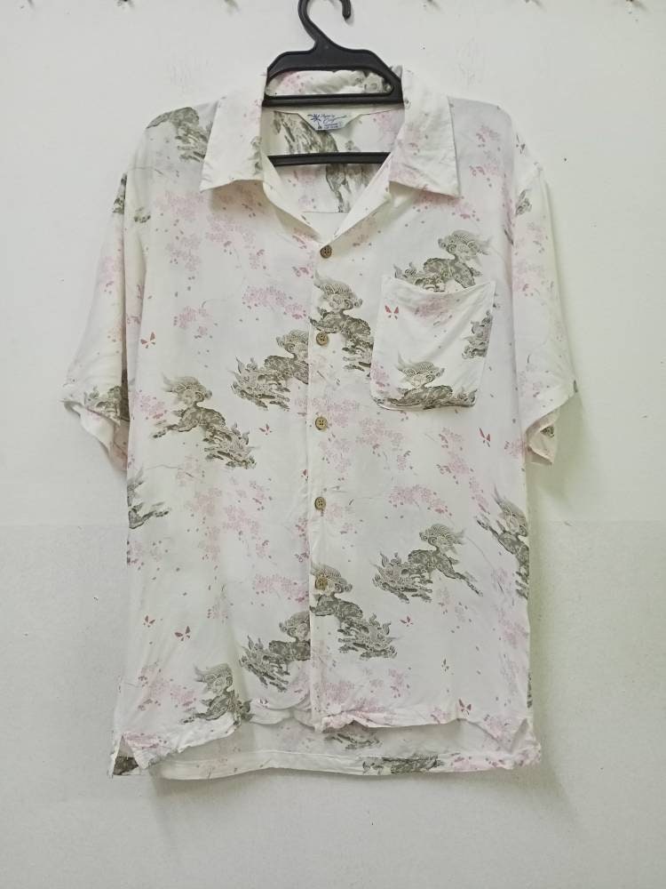Chemise Vintage Kabe Japonaise Surf By Pacific - Taille M - Motif Hawaii Rare
