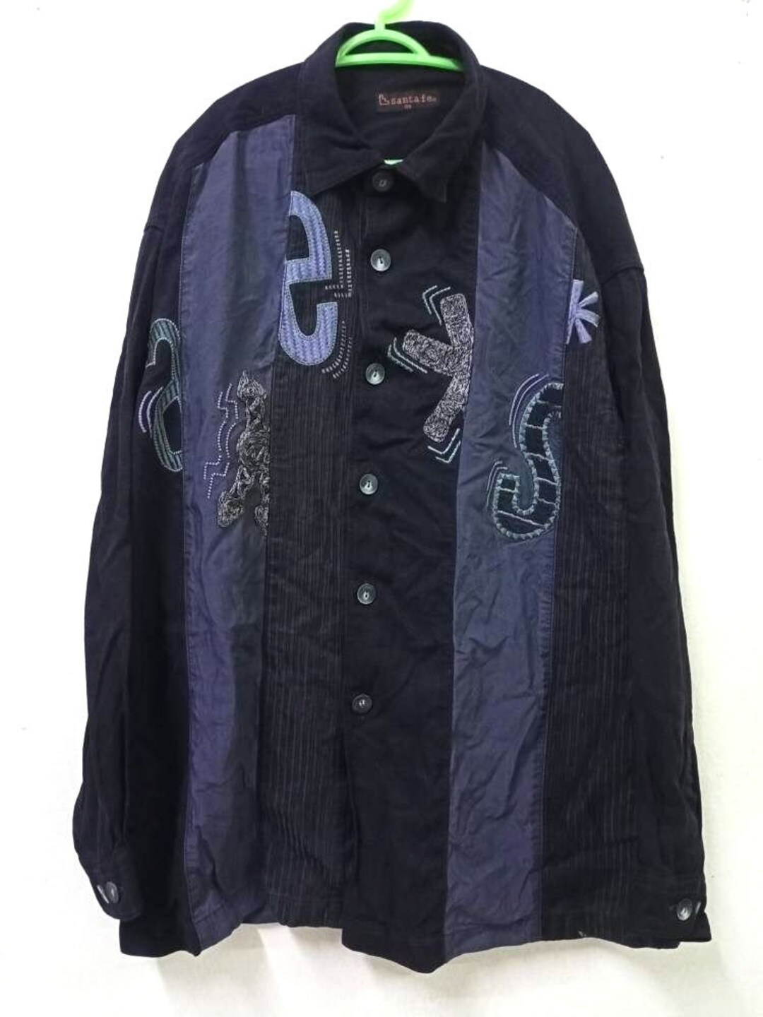Vintage Santafe Embroidery Button Shirt Designer Japanese