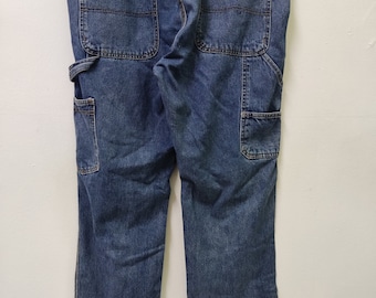 Vintage Wolverine Carpenter Denim Jeans Mens Pants Workwear Waist 38 Baggy Blue Denim