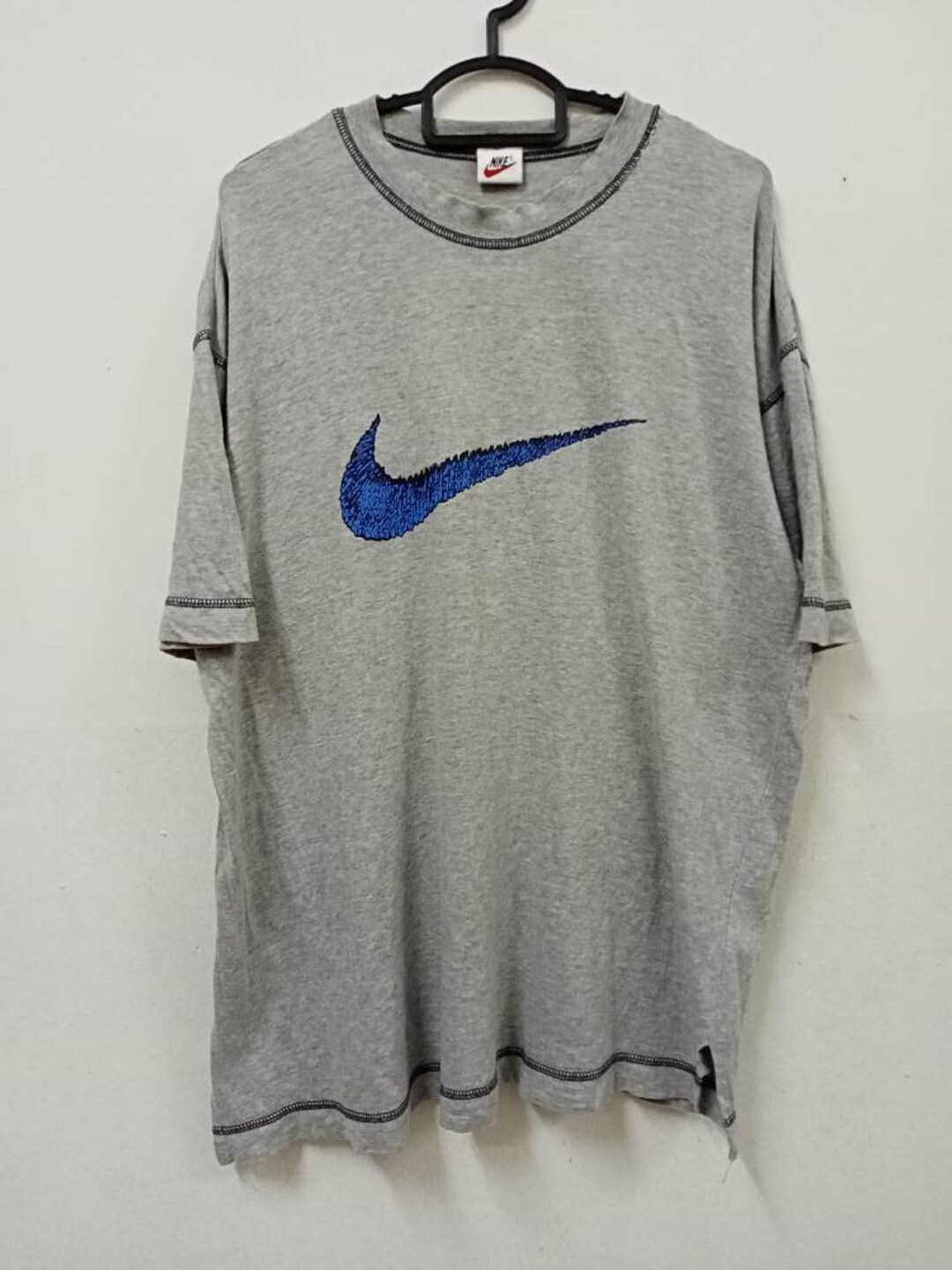 Vintage Nike Big Swoosh Logo T Shirt Medium Nike Grey Crewneck - Etsy