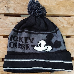 Vintage Mickey Mouse Pom Beanie - Disneyland Souvenir