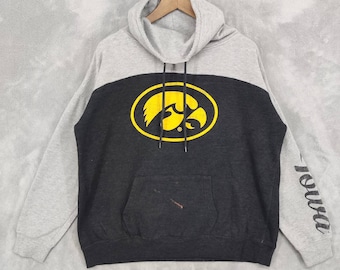 Iowa Hawkeyes Tiger Hawk Logo Sweatshirt,Grey Sportswear Hoodie, University of Iowa, College Apparel,Size XL