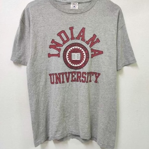 Camiseta vintage de la Universidad de Indiana de los años 90, ropa universitaria, camiseta gris, clásica, retro, unisex, talla L
