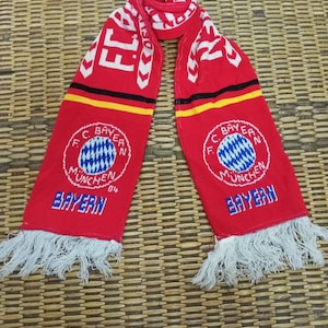 Bufanda vintage del FC Munich, bufanda, calentador de cuello, bufanda de fútbol, silenciador, soporte para fútbol alemán, deportes.