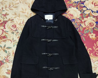 Vintage United Arrows Duffle Jacket: Women's Navy Blue Toggle Coat, Size M