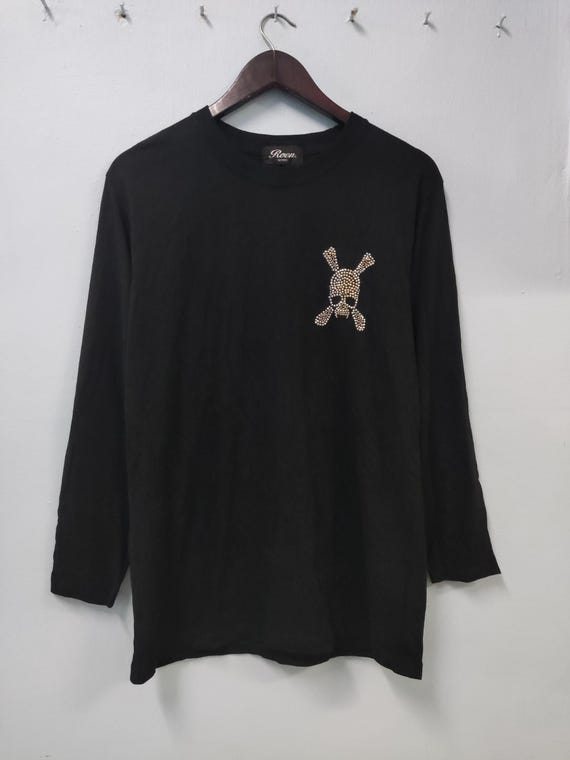 Roen Uomo Glitter Skull Long Sleeve T-shirt - Japanese Streetwear