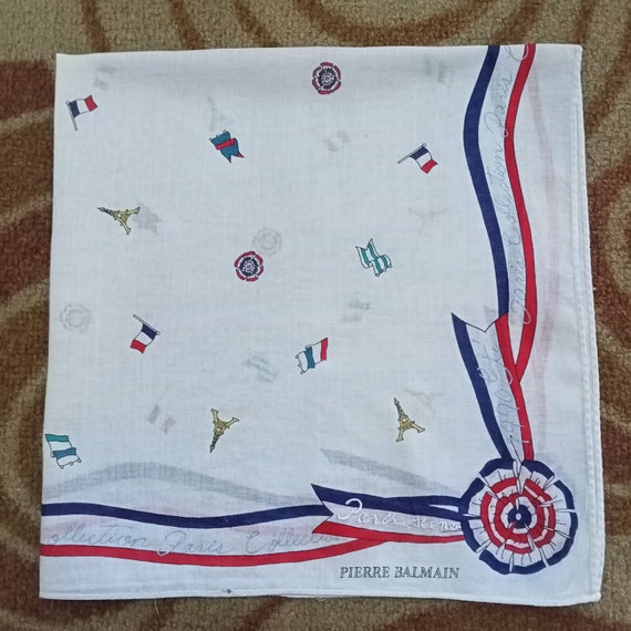 Vintage Pierre Balmain Handkerchief Paris Neckerc… - image 2