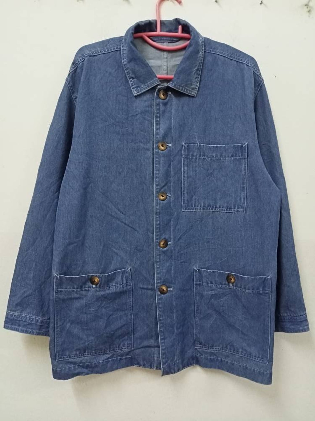 Vintage s CROCODILE Denim Jacket Workers Chore Blue Jeans   Etsy