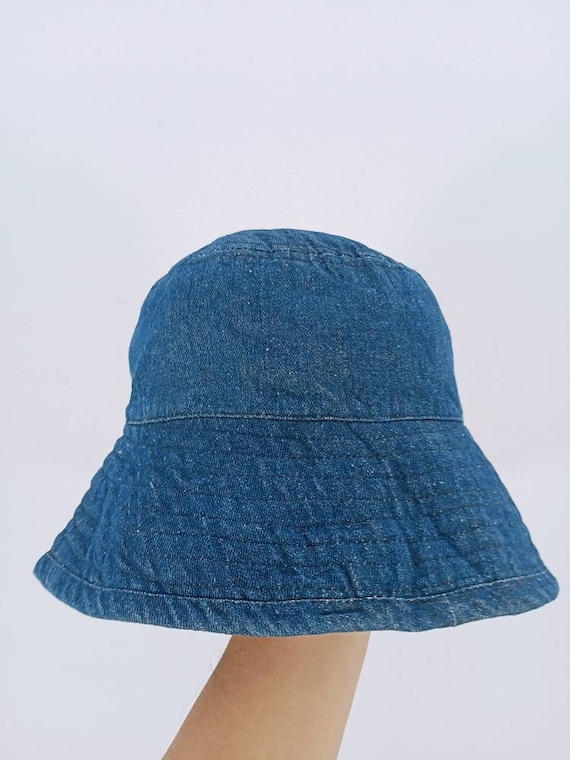 DENIM BUCKET HAT Large Size 59cm Blue Denim