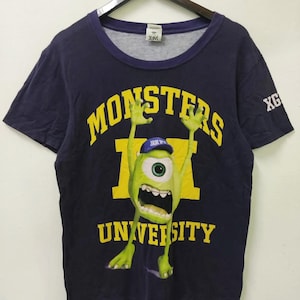 X-girl Monsters University Women T-shirt Medium Movie Cartoon  Promo Casual Style Blue Tee Streetwear Size M