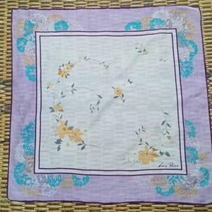 Vintage Nina Ricci Blumen Taschentuch Floral Halstuch Einstecktuch Designer Hanky Japanisch Einstecktuch Klassisch Elegant Luxus Geschenk