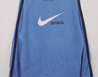 Nike Sweatshirt Frauen Nike Crewneck Blau Pullover Pullover Nike Swoosh Größe L