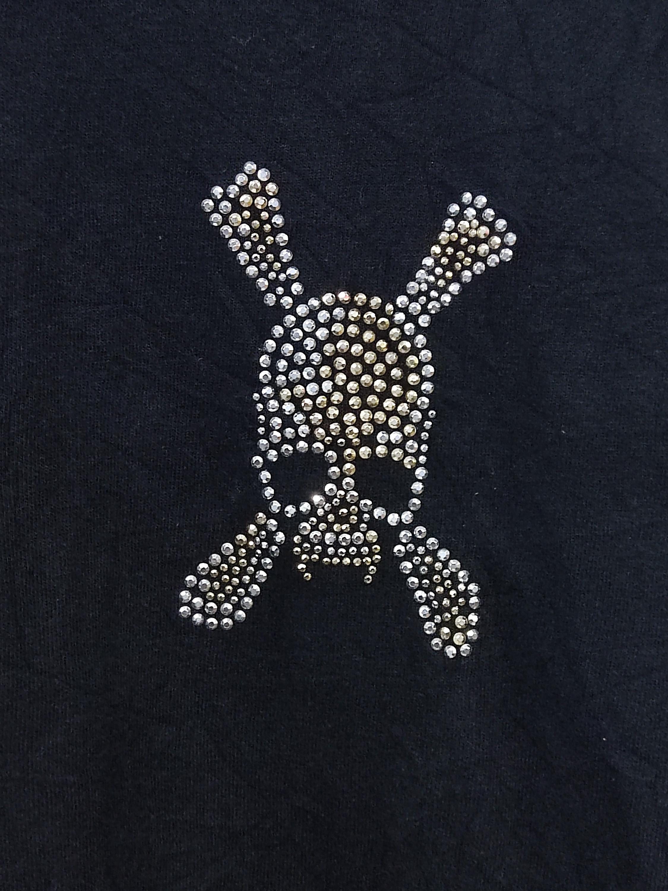 Roen Uomo Glitter Skull Long Sleeve T-shirt - Japanese Streetwear 